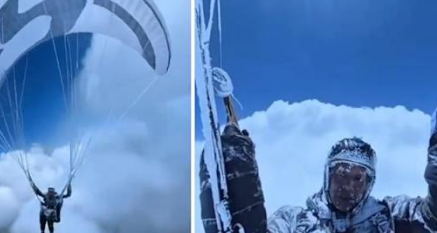 官方介入滑翔男子被吸至高空