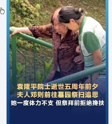 <strong>袁隆平夫人祭拜前拒绝了搀扶</strong>