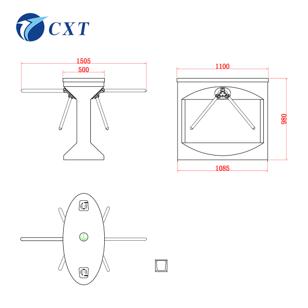 三辊闸CXT-SW1252
型号：CXT-SW1252

规格：1100*515*980mm

杆长：510mm

工艺：以折弯、切割、焊接、抛光、打磨等工艺生产

材料：国标304号不锈钢(可订制201不锈钢、铁烤漆

双机芯无刷三辊闸是创新通在原有的奔腾系列双机芯三辊闸的基础上发展而来的。该产品采用全新工业级电路和ARM控制系统以及独特的机械设计，加上无刷电机特有的传动技术和精准无误的限位技术，使得该产品无论是在性能、柔和度、环保、寿命、及性价比等方面都得到革命性的提升。

双机芯无刷三辊闸基本功能


1252-2.jpg



 
1.具有故障自检和报警提示功能，方便用户维护及使用。
2.可外接任何控制设备输出的控制信号或按钮或遥控，实现单双向控制通行。
3.可任意设定单、双向自由通行。
4.自动复位功能：每转动120度即自动复位，或在规定的时间内(延时多档可调)未通行时，系统将自动取消此次通行的权限。
5.灯光指示：高亮度通行灯状态指示，指引通行。
6.防尾随功能：每过一人转动120度，如有人尾随闸机自动锁死并报警。
7.消防输入：可与消防报警信号连接，实现不断电落杆常开。
8.记忆功能：精准的信号记忆，连续多次接收合法信号时，检测最后一人通过后自动复位，大大提高了通行速度。(此功能可拨码选择)
9.报警提示功能：非法通行或冲闸时，自动发出报警提示。
10.防反转功能：通行过程中发生反转，闸杆即自动锁死且发出报警，待反转外力消失后则自动恢复通行。
11.防缓冲功能：非法通行或冲闸时，闸杆自动旋转相应角度后抱死，实现人性化防伤害。当外力消失后则自动复位。
12.无人职守：断电自动落杆，通电自动上杆。
13.动感提示：接受合法通行信号时，闸杆自动旋转约5度，轻触即柔和旋转至下一复位点后停止。
　　
双机芯无刷三辊闸可扩展功能：
1、 通过管理电脑实现远程控制与管理(需要指令对接)。
2、 计数功能，实现在场人数统计。
3、 个性化语音提示功能，让通道更加接近生活。


 双机芯无刷三辊闸技术参数
 
◇ 外壳材料： SUS304不锈钢
◇ 外壳加工工艺：采用激光、折弯、切割、焊接、抛光、打磨等工艺生产。
◇ 规格尺寸：视各款式定。 
◇ 重量：视各款式定60KG。
◇ 闸杆长/粗：510(mm)/￠38不锈钢管。
◇ 闸杆工作驱动力：3Kg。
◇ 电机：24V /30W无刷。
◇ 定位精确度：1/500码。
◇ 适应温度：-40℃ ～ 80℃。（需加温控系统）
◇ 适应湿度：5％—— 90％
◇ 开闸时间：0.2秒。
◇ 延时复位时间：≥3S可调。
◇ 通行速度：≥30人/分钟。
◇ 工作环境：室内、室外。

三辊闸功能对照表：

序号	名称	通用三辊闸	灵动三辊闸	双机芯无刷三辊闸
1	转动方式	手推	电动助力	电动助力
2	定位原理	光偶定点	1/360解码	电机自带定位
3	锁定方式	定位臂	吸盘	即时反推力、不锁定
4	传动方式	电磁阀	有刷电机	无刷电机
5	控制技术	单片机	单片机	ARM
6	上杆方式	手动	自动	自动
7	缓冲	无	有	有
8	防逆转	无	有	有
9	噪音	大	小	无
10	机械磨损	大	无	无
11	非法报警	无	有	有
12	通行提示	无	有	有
13	使用寿命	1-3年	5-10年	6年以上
14	通行速度	25-30人/分钟	30-60人/分钟	30-60人/分钟
15	断电落杆	有	有	有
16	记忆	无	有	有
17	消防输入	有	有	有
18	反馈信号输出	无	有	有
         
创新通本着“诚信、创新、品牌”的经营理念，凭着对智能化通道闸系统十多年来地探索和积淀，以新的设计理念，打破传统格局，相续推出通道精品奔腾系列(无刷摆闸、无刷三辊闸、无刷翼闸、高档平移闸)新型高科技通道产品。创新通案例遍布全国：银行、外企、大型国企、行政单位、石化油田、客运站、移动通信、监狱、智能小区、商城超市、大厦/写字楼、休闲/运动/疗养/旅游景区。





上一篇：三辊闸CXT-SW125下一篇：暂无