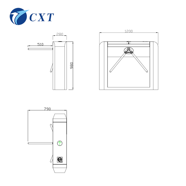 三辊闸CXT-SW128C
型号：CXT-SW128C

规格：1200x280x980mm

杆长：510mm

工艺：以折弯、切割、焊接、抛光、打磨等工艺生产

材料：国标304号不锈钢(可订制201不锈钢、铁烤漆)

1)圆弧三辊闸具有故障自检和报警提示功能，方便用户维护及使用;
2) 配带标准读卡窗，可外接开关按钮或遥控，实现单向或双向控制通行;
3)圆弧三辊闸具有自动复位功能，当闸杆解锁后，转动120度，即自动复位(锁死)。或在规定的时间内未通行时，系统将自动取消用户的此次通行的权限而自动闭合(锁死)，延时分3S、5S、10S、60S可调。
4)防冲功能，在没有接收到开闸信号时，闸杆自动锁死;
5) 防尾随功能，过一个人转动120度，且自动锁死，避免尾随;
6)断电自动落杆功能，以满足消防管理的要求;
7)可与多种读卡设备相挂接，接收继电器开关信号工作;
8)采用光学工作原理，对输入控制信号没有延时要求，绝对避免刷一卡过几人的现象;
9)外接按钮可实现左、右常开功能;
10)外接按钮可实现不断电落杆功能;
11)可直接通过管理计算机实现远程控制与管理(需订制);
12)控制板可外接计数功能，记录在场人数，实现叠加或进向加，反向减功能(需订制)。
CXT-S128C圆弧三辊闸
Tripod Turnstile Gate SW128C (7).jpg




1）圆弧三辊闸外壳材料： 国标304号不锈钢框架结构（可订制201不锈钢或铁烤漆）
2）加工工艺： 采用折弯、切割、焊接、抛光、打磨等工艺生产
3）标准外形尺寸：宽280×长1200×高980（mm）
4）重量：约70Kg
5）闸杆长：510(mm)
6）闸杆最大承受力：80Kg
7）闸杆工作驱动力：3Kg
8）闸杆转向：单向、双向
9）灯光提示：高亮度通行状态指示（平时不亮，通行时箭头闪动）
10）工作机芯：12V /20W电磁阀
11）工作环境：室内、室外(建议架雨篷)
12）适应温度：-40℃ ～ 80℃
13）应急措施：掉电自动落杆
14）开闸时间：0.2秒
15）通行速度：约30人/分钟
16）标准输入接口：继电器开关信号
创新通本着“诚信、创新、品牌”的经营理念，凭着对智能化通道闸系统十多年来地探索和积淀，以新的设计理念，打破传统格局，相续推出通道精品奔腾系列(无刷摆闸、无刷三辊闸、无刷翼闸、高档平移闸)新型高科技通道产品。创新通案例遍布全国：银行、外企、大型国企、行政单位、石化油田、客运站、移动通信、监狱、智能小区、商城超市、大厦/写字楼、休闲/运动/疗养/旅游景区。

上一篇：三辊闸CXT-SW128Z下一篇：三辊闸CXT-SW160
